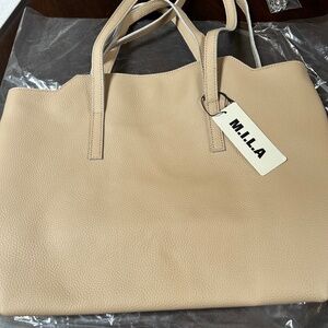 NWT! M.I.L.A. Tote/purse Beige. Shoulder and hand straps.